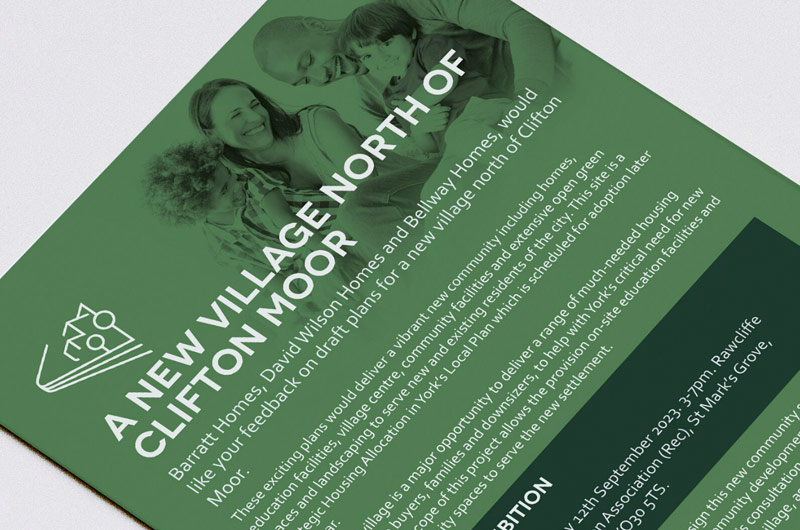 A new village north of Clifton Moor, York leaflet