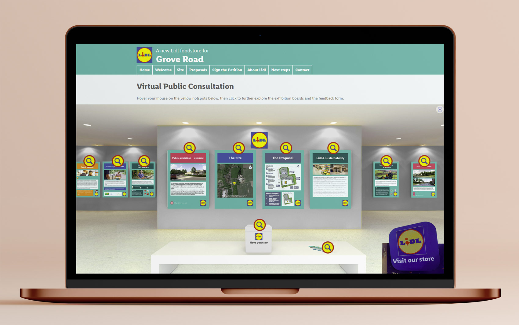 Lidl virtual consultation website laptop