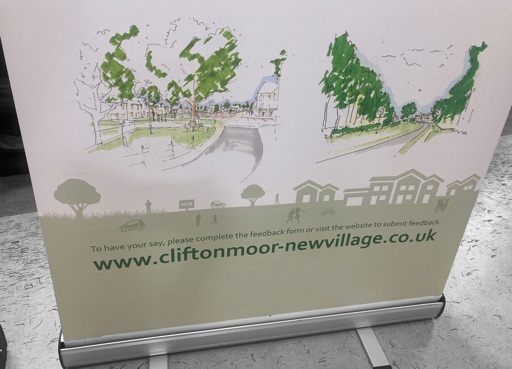 A new village north of Clifton Moor, York banner housing graphic