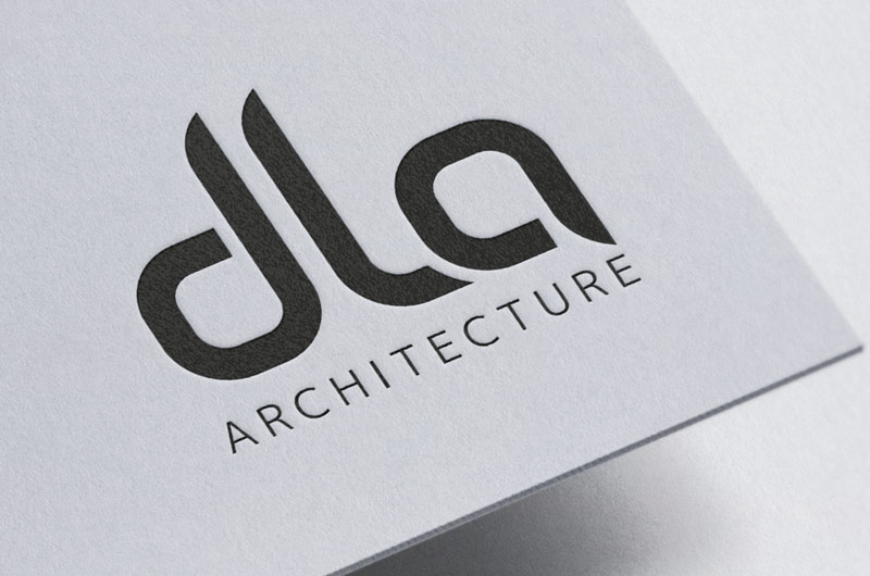 dla architecture logo on paper