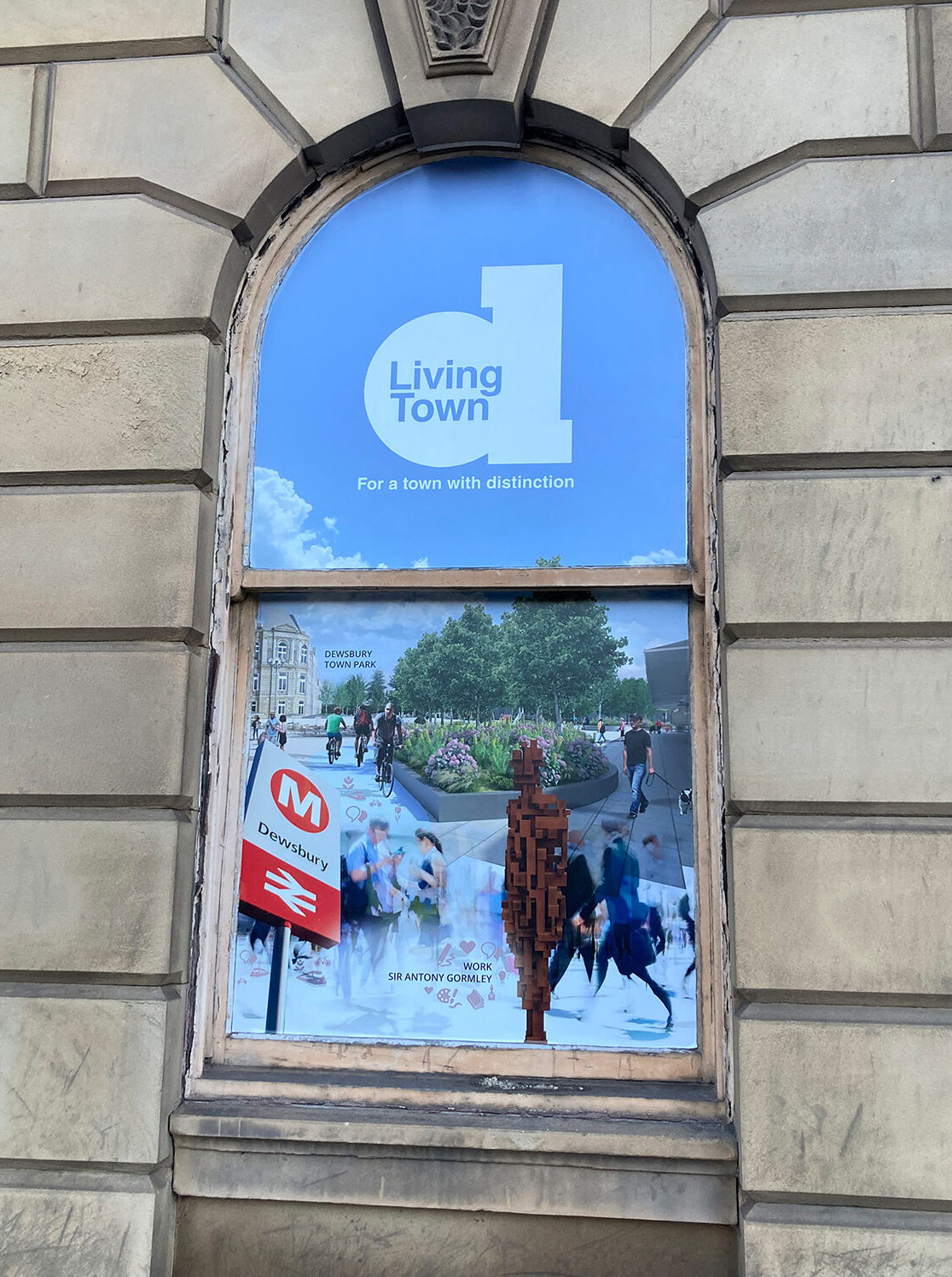 Station Apartments, Dewsbury window graphic greener town