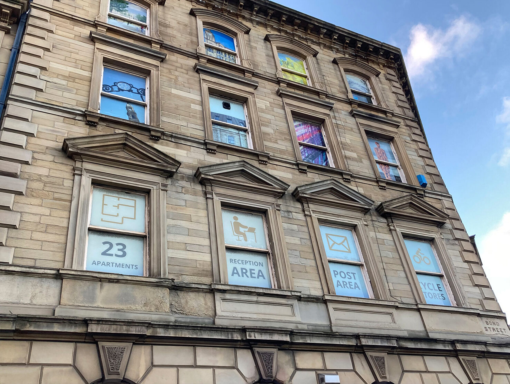 Station Apartments, Dewsbury window graphics