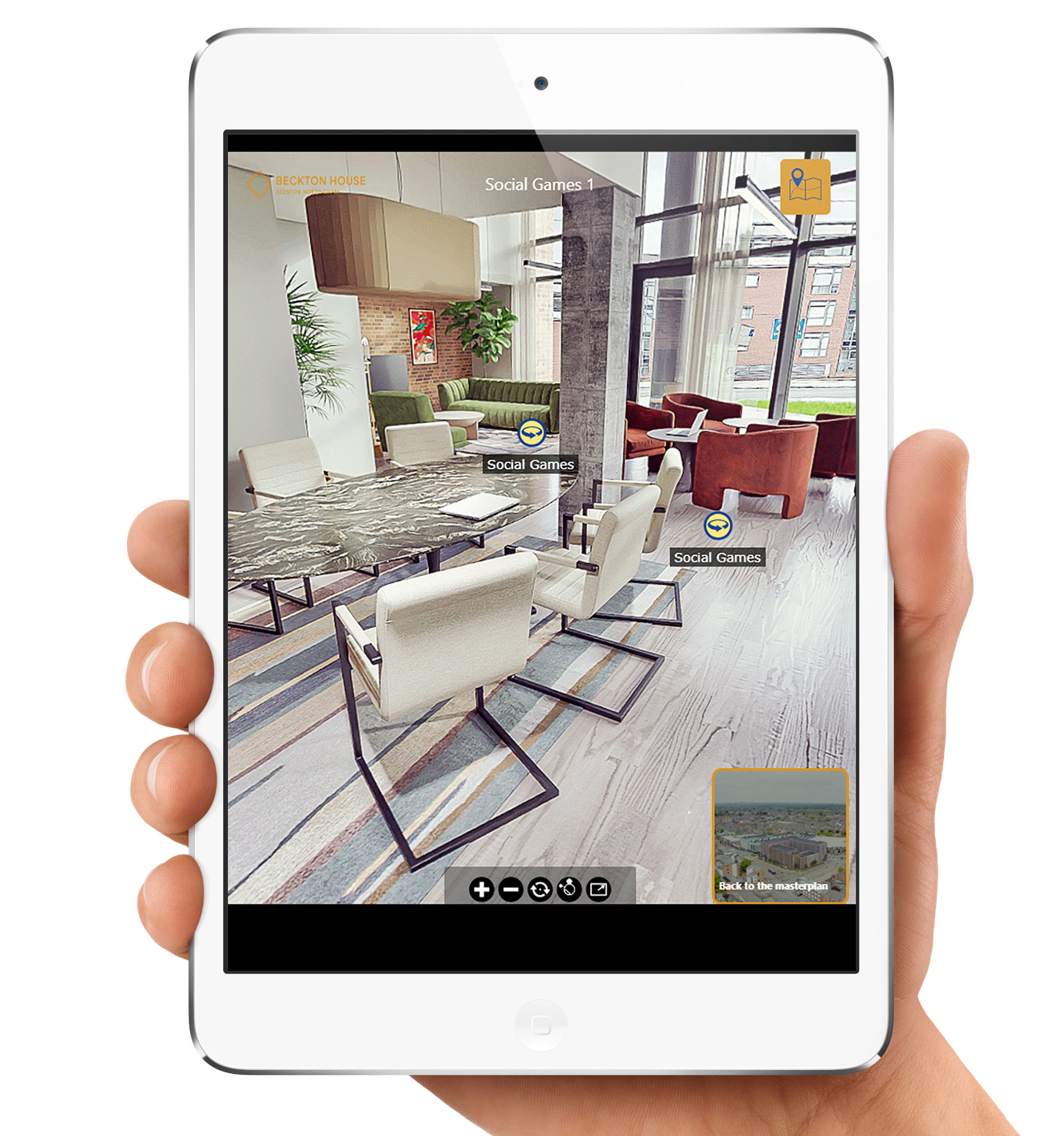 Beckton House, Beeston, Nottingham virtual tour room ipad