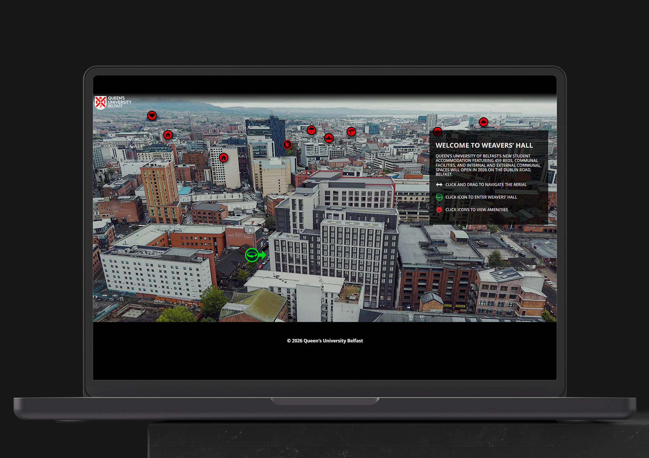 Queen’s University of Belfast’s Weavers Hall interactive map