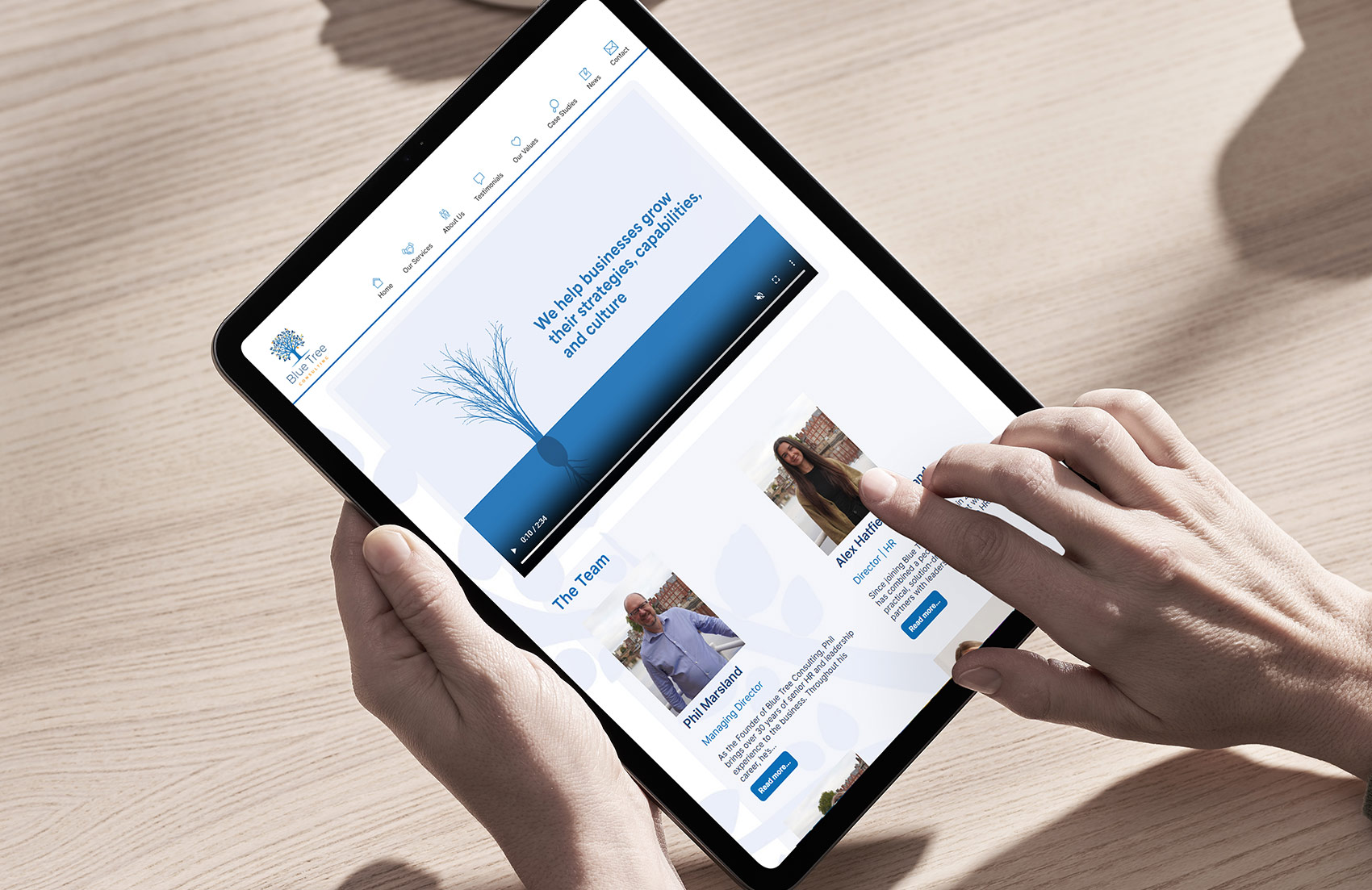 Blue Tree Consulting promotional website team