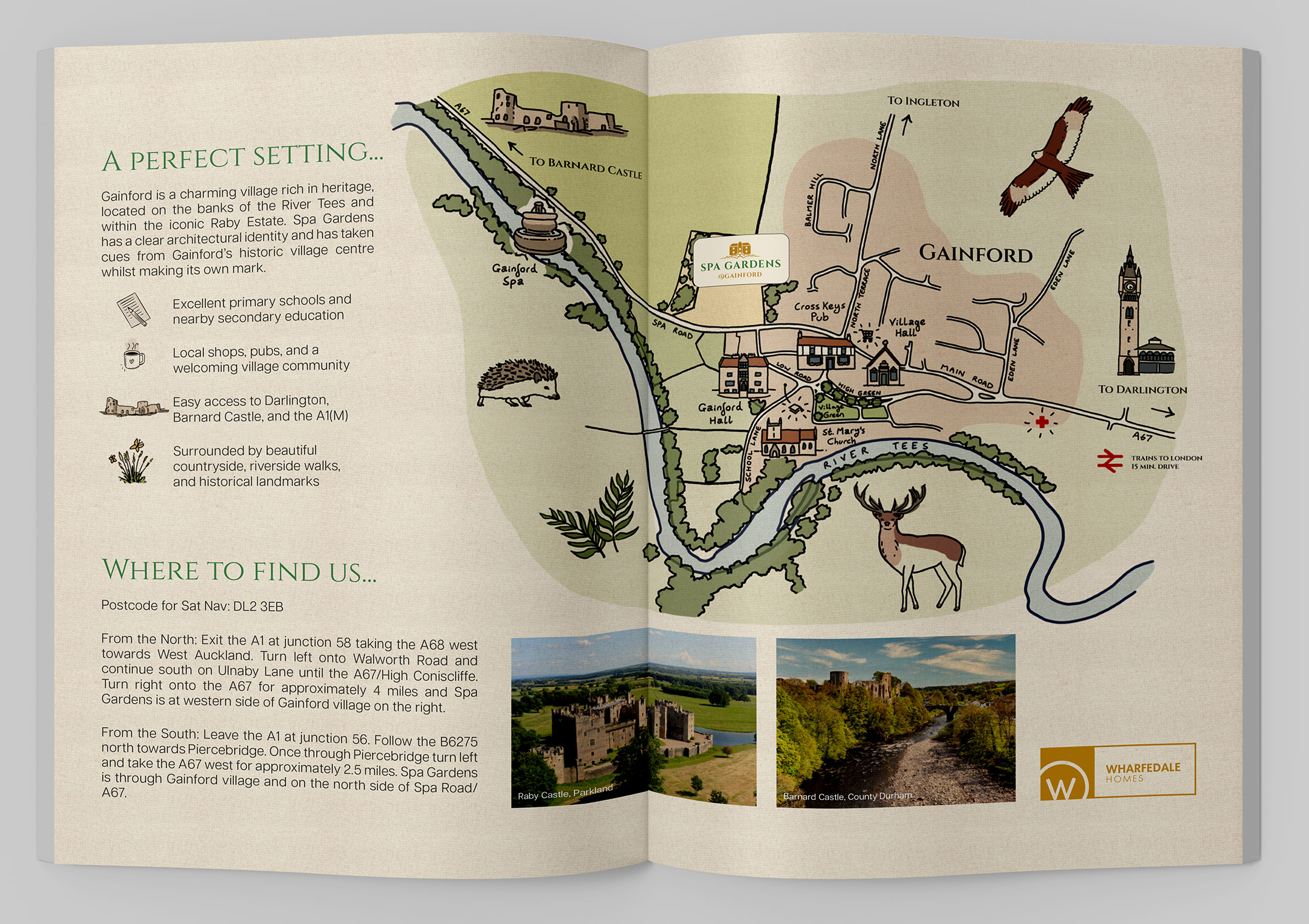 Spa Gardens, Gainford marketing brochure Durham wider area